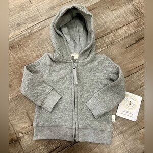 Burt’s Bees Baby Organic Cotton Matelassé Zip Hoodie Jacket NWT 3–6M